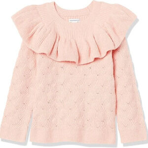 Girls' Ruffle Sweater | Light Pink